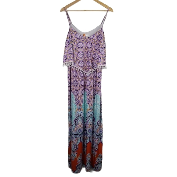 MAGIC Multicolored Maxi‎ Dress Large - Picture 1 of 4